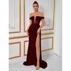 Elegant Sequin One-Shoulder Wrap Waist Long Dress Evening Party Formal Occasion