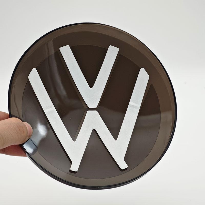 2026 New For VOLKSWAGEN VW VW T-ROC ABS Mirror Black 144mm 113mm Emblem Car Front Grille Logo Rear Trunk Badge For Volkswagen T-