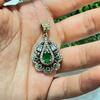 Серебряное ожерелье с изумрудным камнем, турецкие украшения ручной работы, украшения в османском стиле, серебряные украшения ручной работы, подарок для женщин, женский кулон
