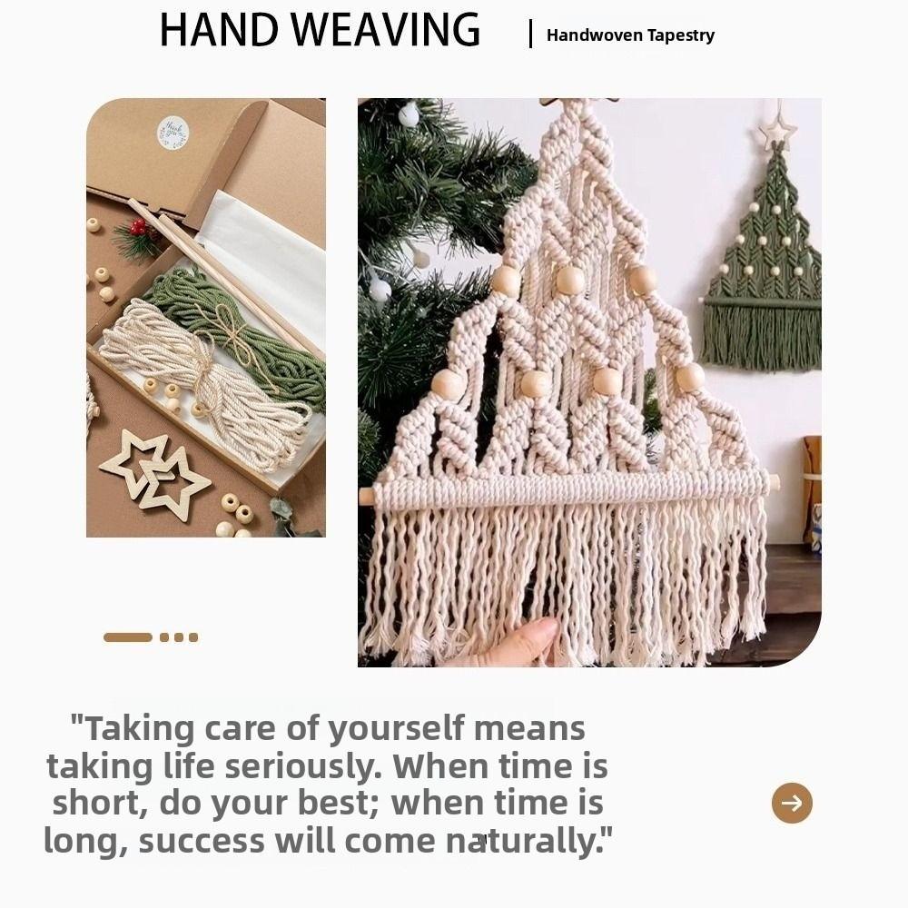 Tassel Christmas Tree Macrame Tapestry Aesthetic Cotton Rope Tapestry Wall Hanging Pendant Bedroom