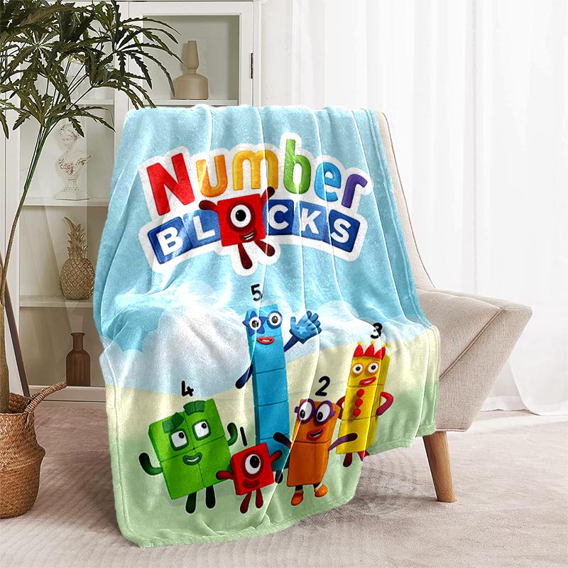 1pc Blanket Numberblocks Print Design, Lightweight Blanket for Sofa, Bed- Soft &Warm, Gift for All Seasons like Christmas, Halloween
