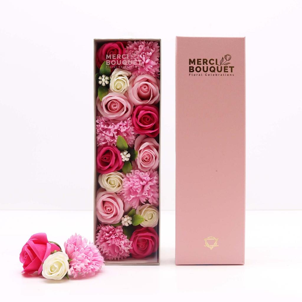Soap Flowers Long Box Baby Blessings Pinks