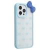 For iPhone 15 Pro Max Case Epoxy Design TPU+PC Phone Back Cover with Bow,Rhinestone Decor