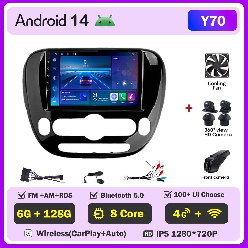 Для KIA Soul 2013-2019 Автомобильный радиоплеер Car Carplay Screen Autoradio Mirror Link Car Intelligent Systems Сенсорный экран AutoMotive