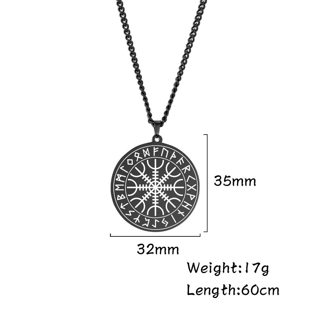 Ожерелье викингов Vegvisir из нержавеющей стали золотистого оттенка с цепочкой из пшеницы, мужское скандинавское ожерелье викингов