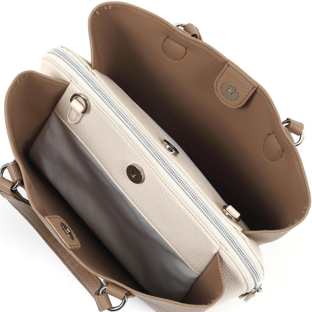 Горизонтальная сумка-тоут K Mark 2way Песочный 52911 [Kitamura] Z-0630 Женская Бежевый/Слоновая кость