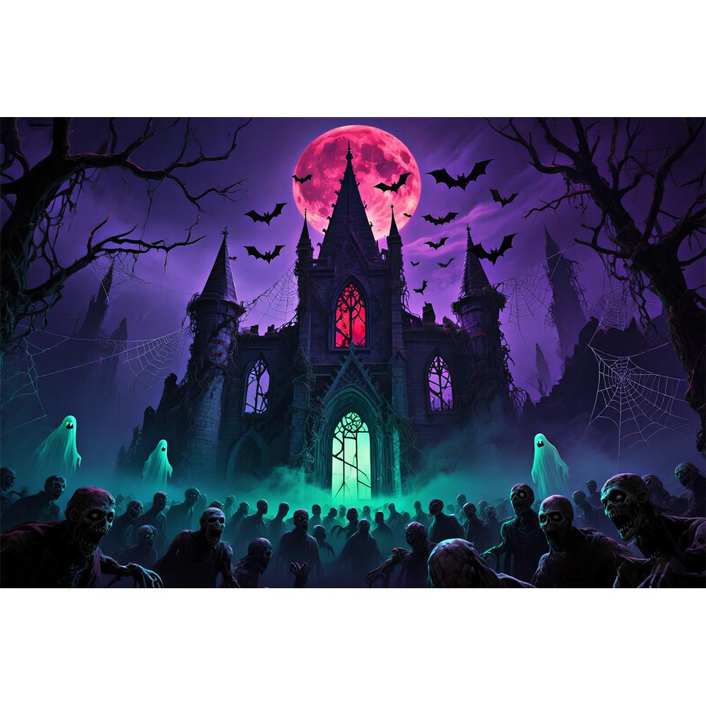Horror Haunted House Tapestry Photography Background Halloween Vampire Scary Ghost Photo Studio Portrait Decor Backdrop
