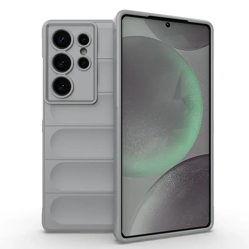 Простой Мягкий Чехол для Телефона с Амортизацией при Падении для Samsung Galaxy S25 S24 S23 S22 Ultra Plus FE A55 A35 A16 A06 Note 20 U