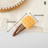 1/4Pcs Creative Girls Cute Biscuit Hairpin Simple Cookie Shape Side Top Hair Clip Headdress Hair Ornament Hair Accessories