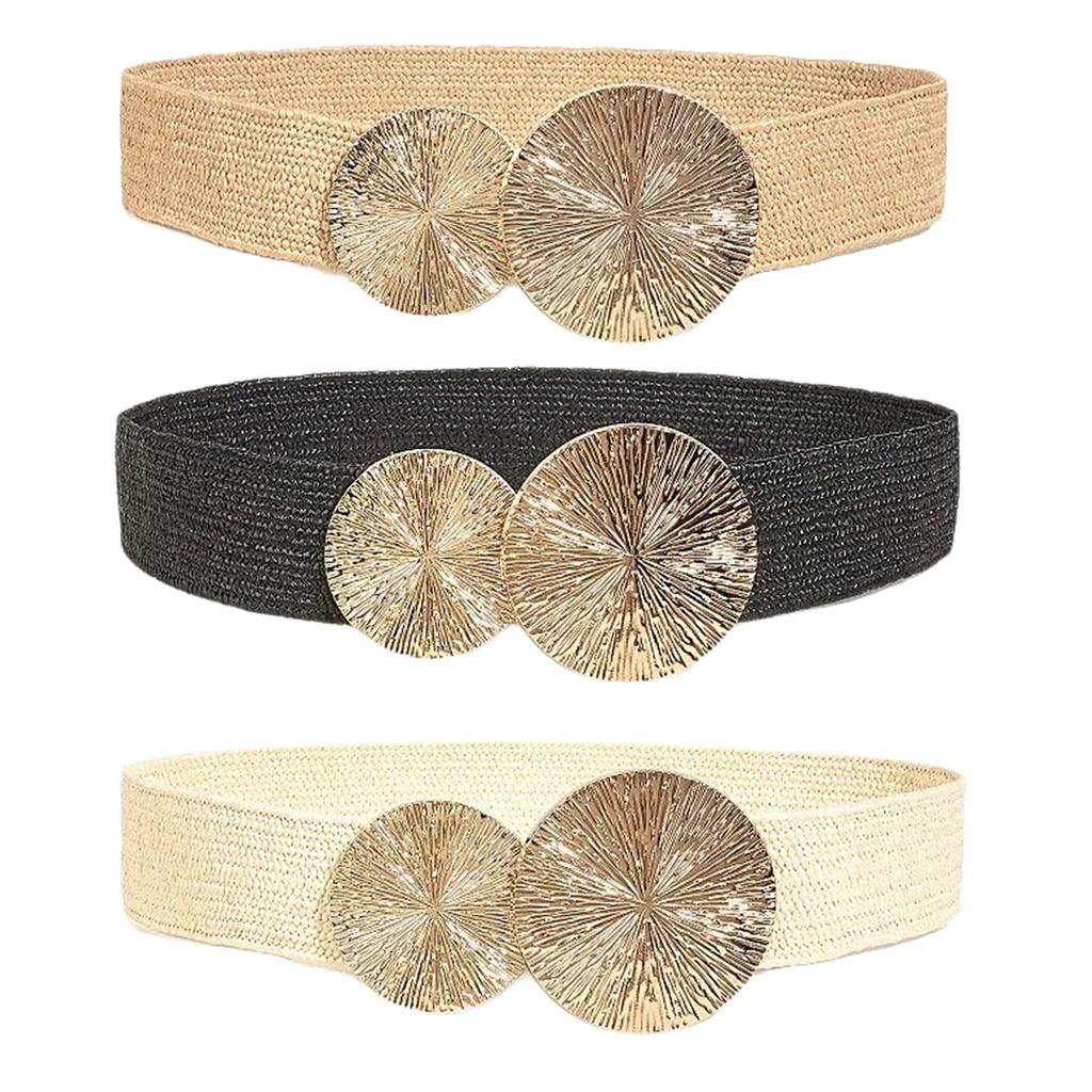 Эластичный пояс в стиле панк с цепочкой для ковбоя и ковбойки, современная золотая пряжка, поясная цепочка, широкий пояс, модный аксессуар