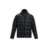 Solid Color Sports Casual Hooded Down Jacket Men Outerwear Black 1372651-001