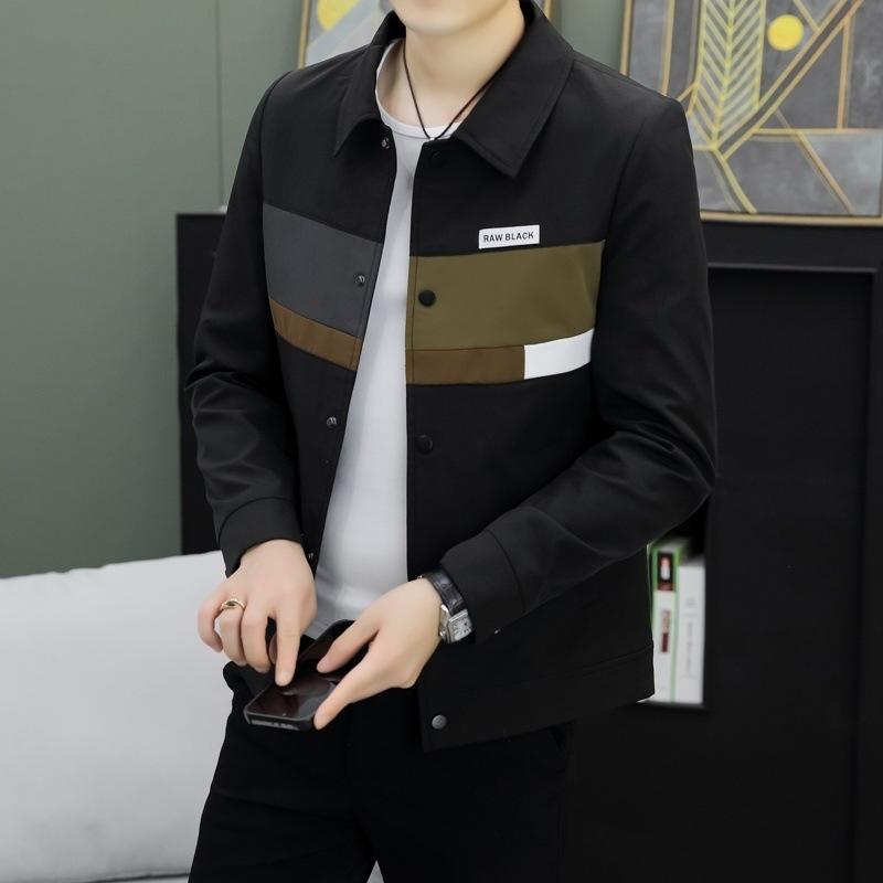Новое пальто мужское весенне-осеннее модное облегающее пальто в корейском стиле с красивыми лацканами простое и универсальное повседневное
