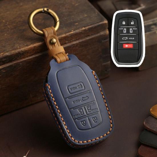 Leather Car Smart Key Fob Case Cover Bag For Toyota Sienna -