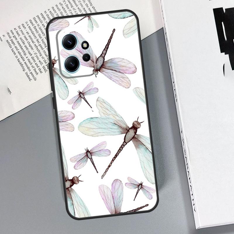 Dragonfly Insect Pattern Case For Xiaomi Redmi Note 14 Pro 10 11 12 13 15 Pro Cover For Redmi 15 13C 12C 10C 14C 15C