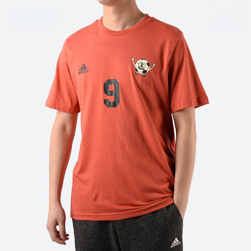 Adidas Футболка Lil Number T Soccer Training со спортивным принтом и короткими рукавами, мужские топы, ярко-розовые флуоресцентные GN6892