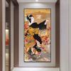 Ukiyo-e в японском стиле, женская фигурка, декоративная живопись для суши, японская еда, холст, плакаты, принты, настенное украшение для дома