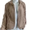 2025 Autumn/Winter Bestseller Women's Solid Color Chunky Cable Knit Cardigan Sweater - European and American Style