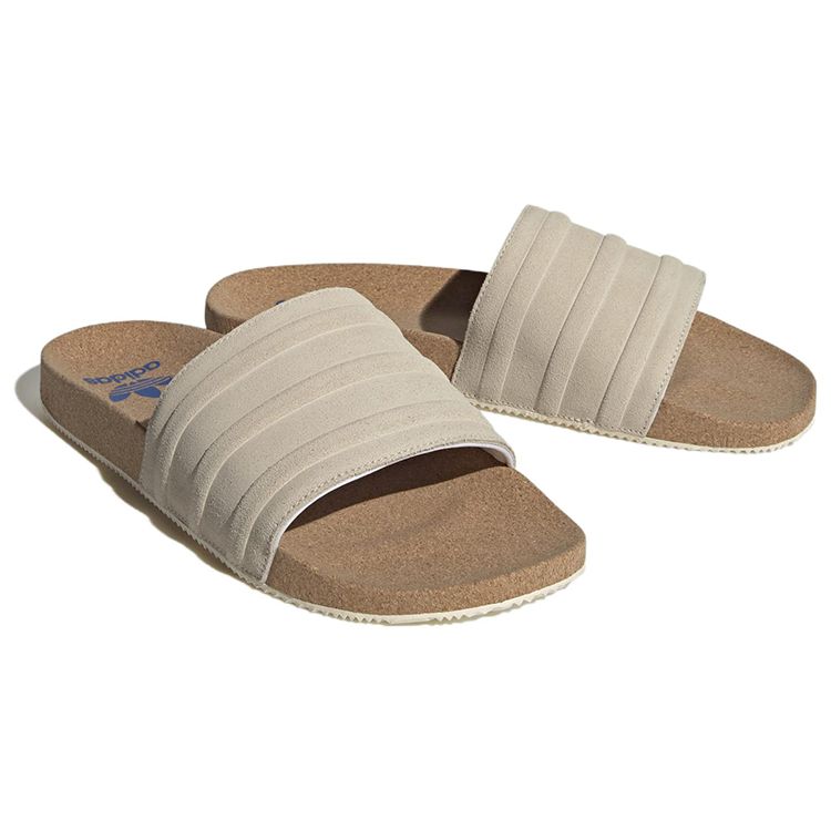 Adidas Adilette Premium Slides Cork Pack - Wonder White Unisex Sneakers Cream Blue ID2016