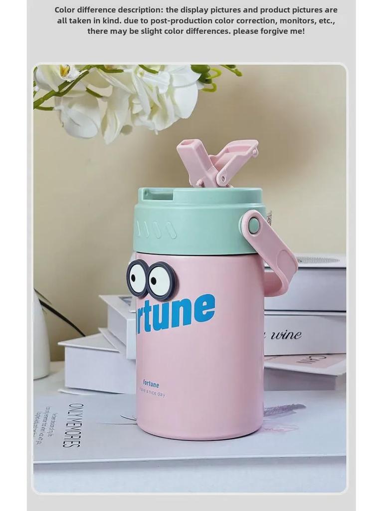 Innovative 316 Stainless Steel Straw Thermos: Portable Tea-Separation Vacuum Cup for Flowers and Tea