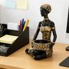 Фигурки африканских женщин Смоляной поднос-органайзер Африканская скульптура Держатель для колец и украшений Ключница для дома Офиса Настольный декор