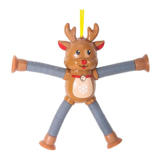 Рождественские Поп-трубки для наполнения чулка для малышей, детей, телескопические присоски, игрушка Санта-Клаус/Олень, фиджет-трубки, сенсорная игрушка для девочек и мальчиков