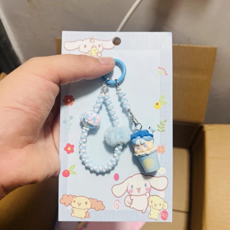Кавайный мультяшный кукольный брелок Милый брелок из бусин Аксессуары для украшения сумки Универсальный подвес для мобильного телефона Подарки
