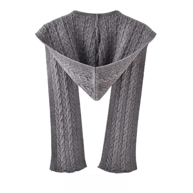 Весенне-осенняя шапка-шарф с капюшоном, вязаная шаль, женская верхняя одежда для рубашек, утолщенный осенне-зимний модный шарф на шею