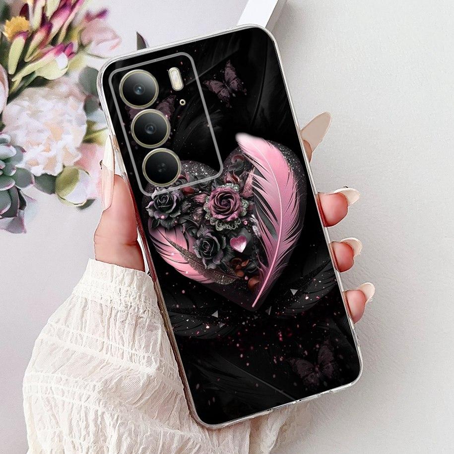 Для OPPO Realme C75 4G Чехол 2025 Новая Мода Бабочка Сердце Цветок Мягкий Прозрачный Силиконовый Чехол Для RealmeC75 C 75 Чехол