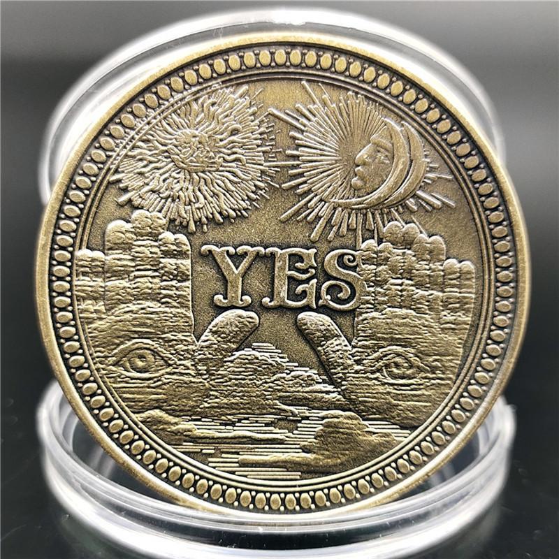 Skeleton Winged Angel Souvenir Coin Yes No Decision Flip Metal Divination Coin for Party Game Collection Creative Friend Gift