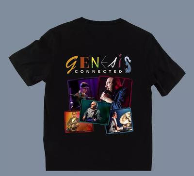 РАСПРОДАЖА Винтажная Футболка GENESIS Band CONNECTED Хлопок Черный Полный Размер Унисекс