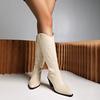 Fashion Knee Length Boots For Ladies New European And Large Size Boots For Womens Foreign Trade Suede Female Boots With Narrow Calf