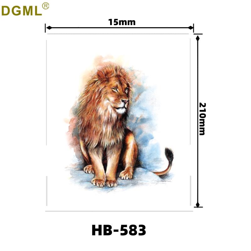Kirin Lion Fox Totem Flower Tattoo Sticker – Waterproof & Customizable Realistic Design