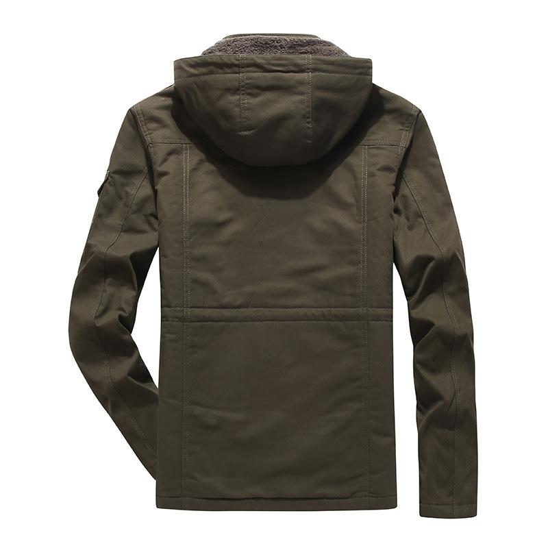 Medium and Long Washed Cotton-padded Men's Hooded Thickened Plus Size Casual Cotton-padded Men's Jacket