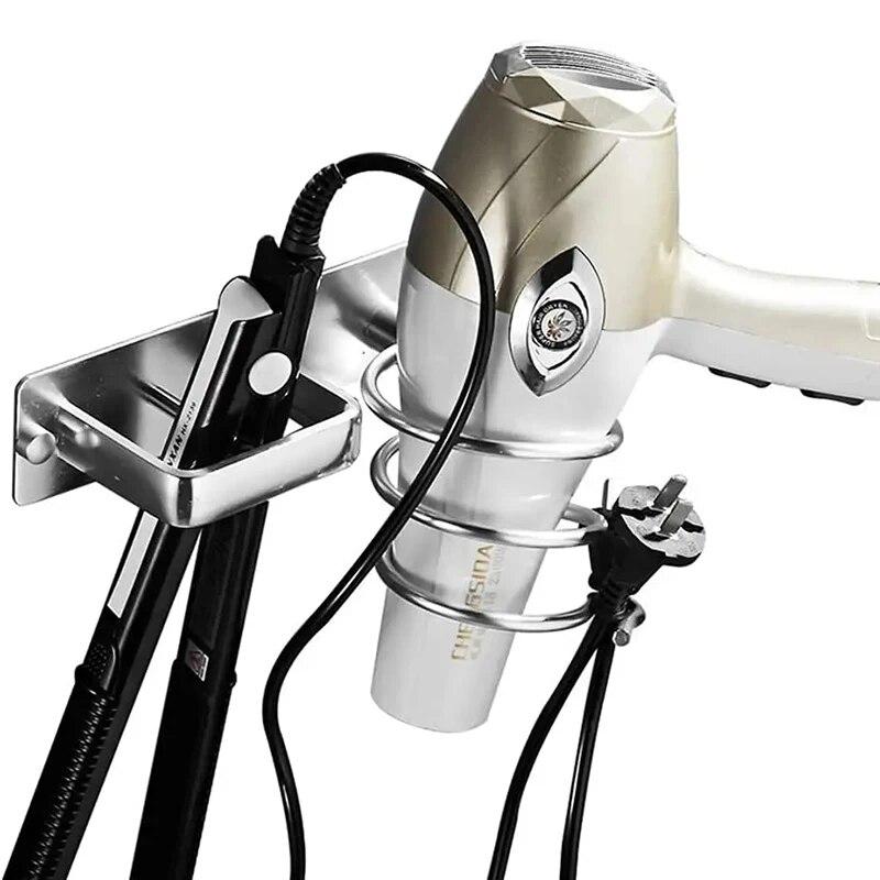 Скоба для фена для ванной комнаты, бытовая, алюминиевая, болтовая, вставная, многофункциональная, для хранения, выпрямитель для волос