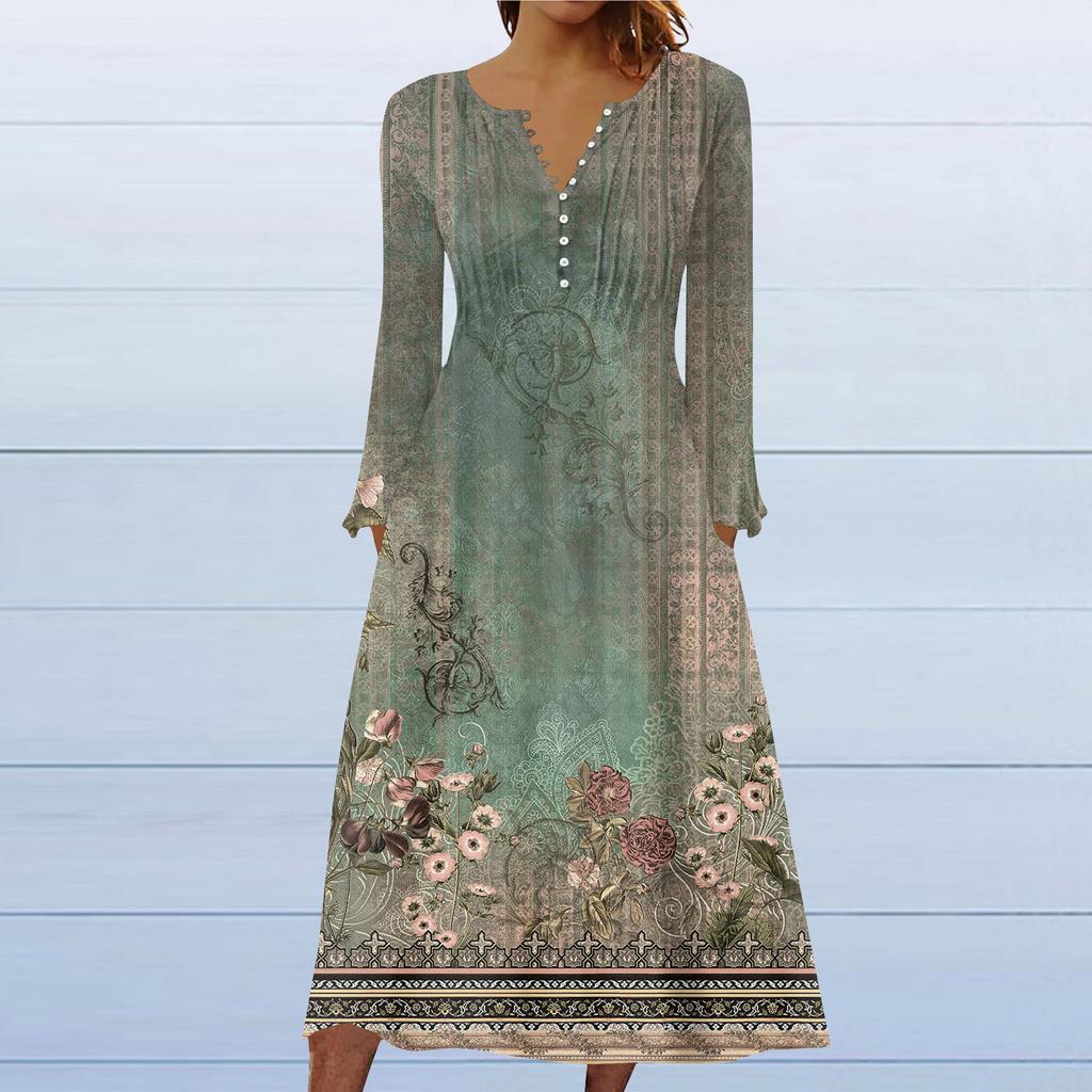 Модное женское повседневное модное однотонное платье с карманами и v-образным вырезом, пуловер с длинными рукавами