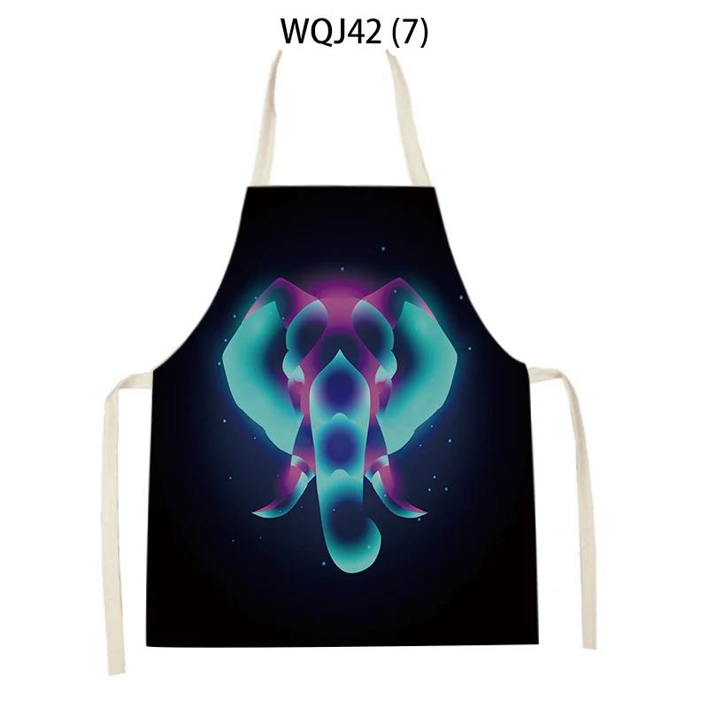 Animal Dog Bear Deer Pattern Kitchen Aprons for Adult Kids Linen Bib Home Cleaning Apron Butterfly Pattern Cooking Baking Aprons