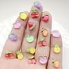 30pcs Resin Mix You Peach Pear Grape Apple Cherry Lemon Persimmon Radish Fruit Food Nail Rhinestone Applique DIY Jewelry Accessories Decoration