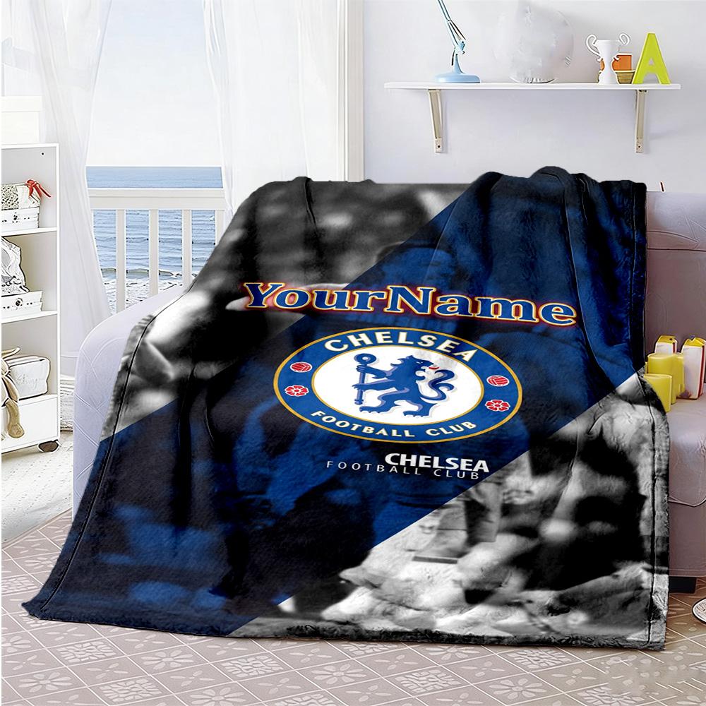 Chelsea Fc Personalized Name Blanket Cozy Personalized Blanket Comfortable Throw For Seaside Living Room Livingroom Office Chair For All Occasions