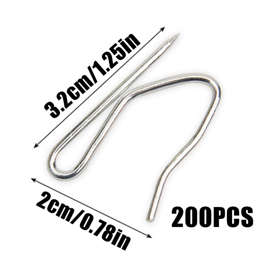 Металлические крючки для штор 200 штук, антикоррозийные, плавно скользящие, сверхпрочные зажимы для солнцезащитной ткани, душевой штанги, сценического фона