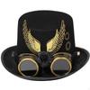 Steampunk Top Hat Eyepiece Lens Details Headpiece Wing Decoration