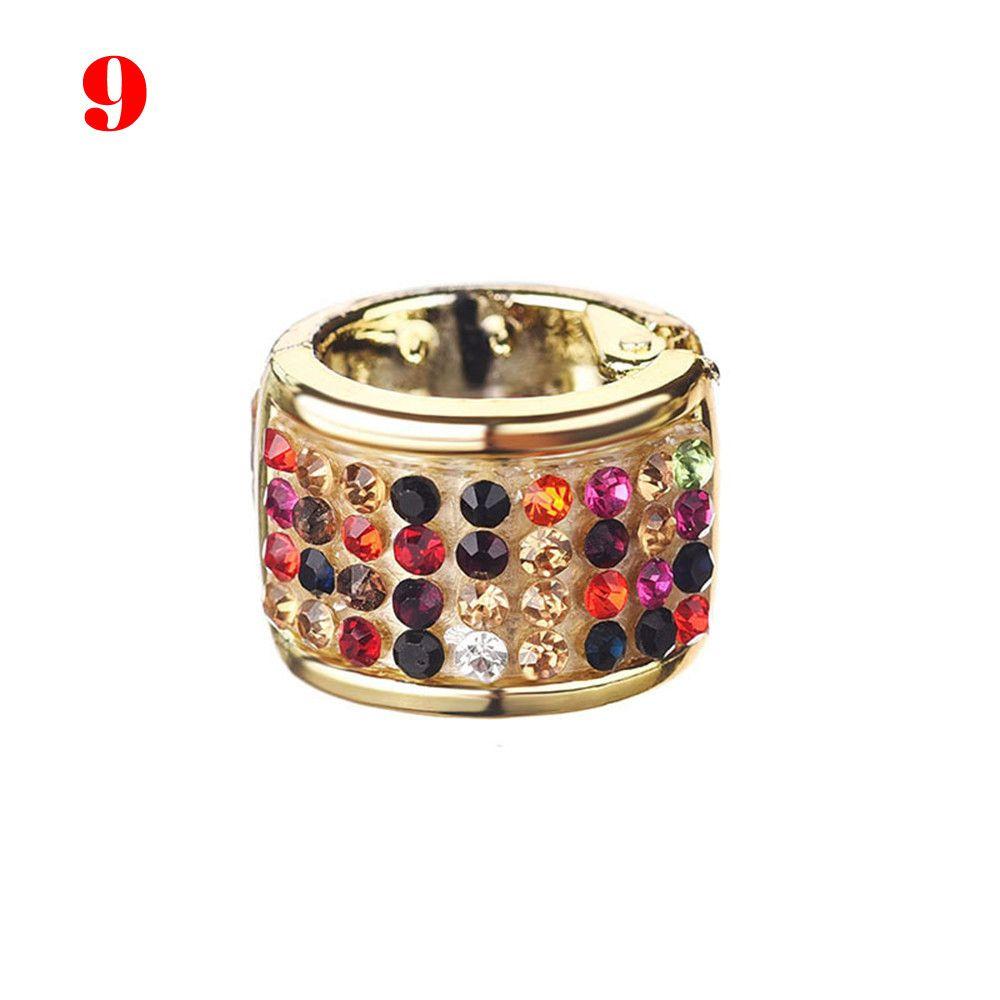 Punk Elastic Crystal Hair Ring Headband Hair Cuff Ponytail Holder