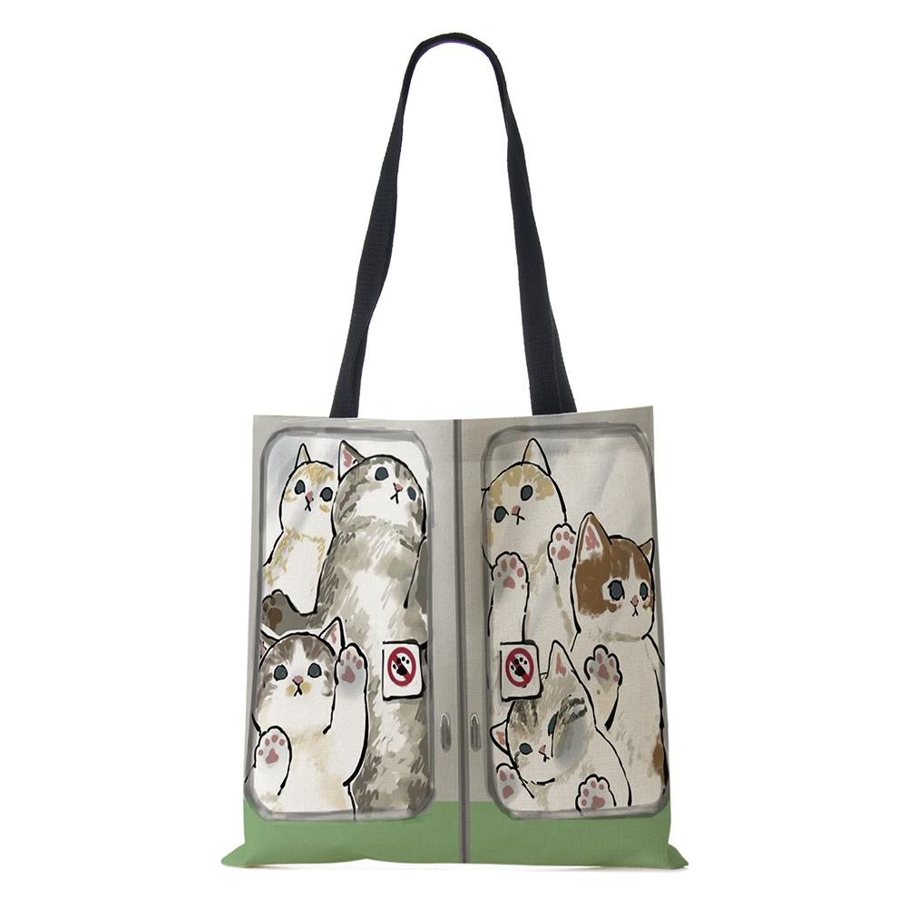 Сумка на плечо с рисунком собаки, винтажная женская многоразовая холщовая сумка-тоут в стиле Харадзюку, Повседневная складная сумка для покупок, 2022 г.