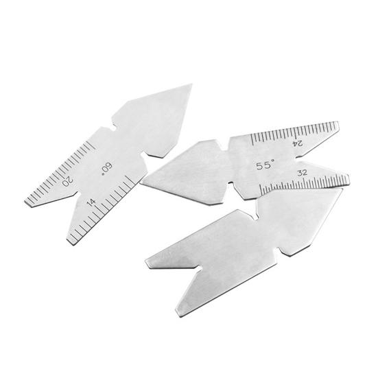 Центровочный калибр Fishtail из нержавеющей стали с шагом резьбы 55/60 градусов, режущий калибр для токарного станка, инструмент для измерения метрических винтов по металлу, Америка