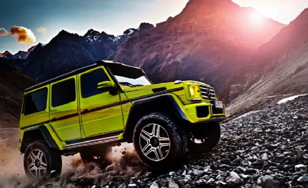 Almost Real Brabus 550 Adventure 2017 Electric Beam Yellow Scale Complete Diecast Car 460301 Mercedes-Benz G-Class 4x4² - - 1/43