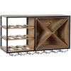 Porte-bouteilles - DKD HOME DECOR - Standard - Métal Et Bois - Noir Et Marron - 24x80x44 Cm
