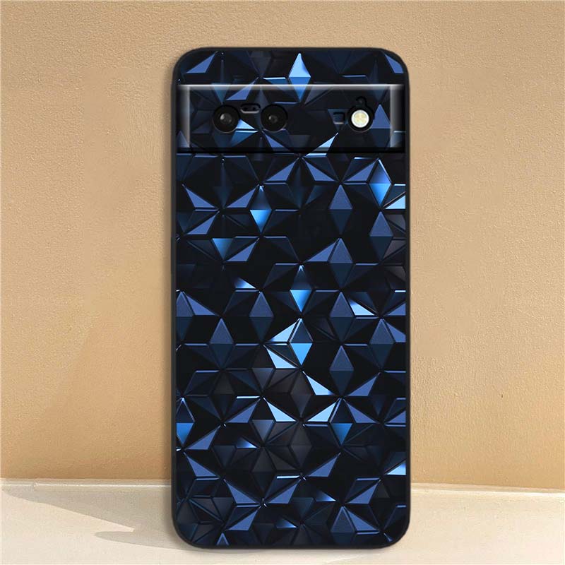 Креативный металлический узор Чехол для телефона Для Google Pixel 10 9a 9 8A 8 7 7A 6 6A Pro XL 2024 5G Черный Мягкий ТПУ Силикон