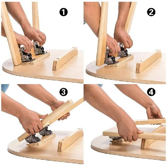 4Pcs Foldable Bracket Self-Lock Hinge Hardware with Screw Lock Extendable Support for Table Leg Bed Foot Workbench
