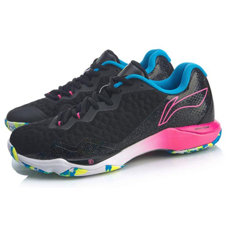 Li Ning Raid Тканевая Амортизирующая Поддержка Низкие Бадминтонные Кроссовки Женские Стандартные Черные AYZQ006-2