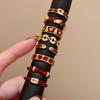 Позолоченное 14K золотом овальное кольцо с красным указательным пальцем, высококлассный нишевый стиль для женщин
