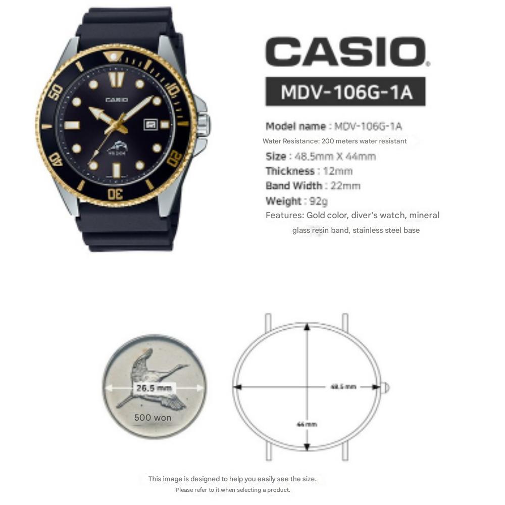 Casio MDV-106G-1A Дайверские часы Золотая рыбка MDV106 Модные часы